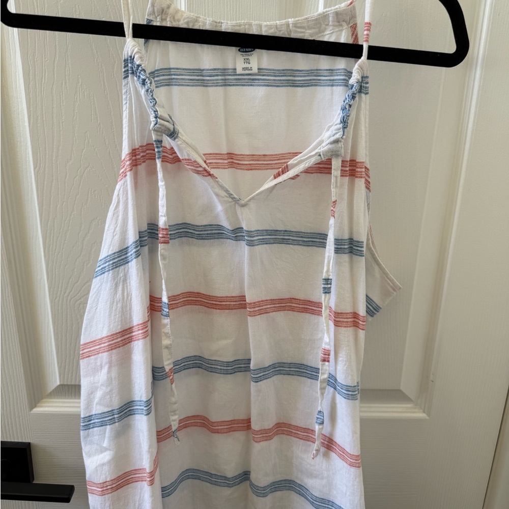 Old Navy White and Blue Striped Top